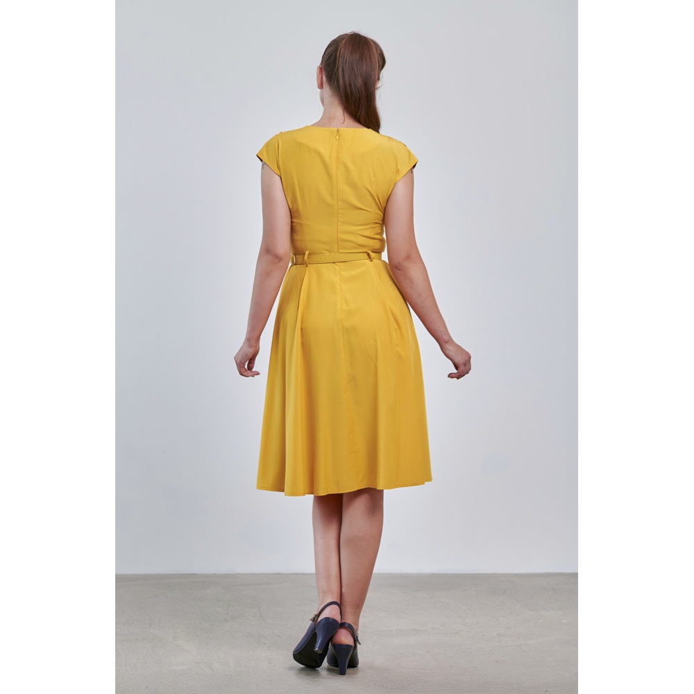 Banned - Holly Flare Kleid - Gelb